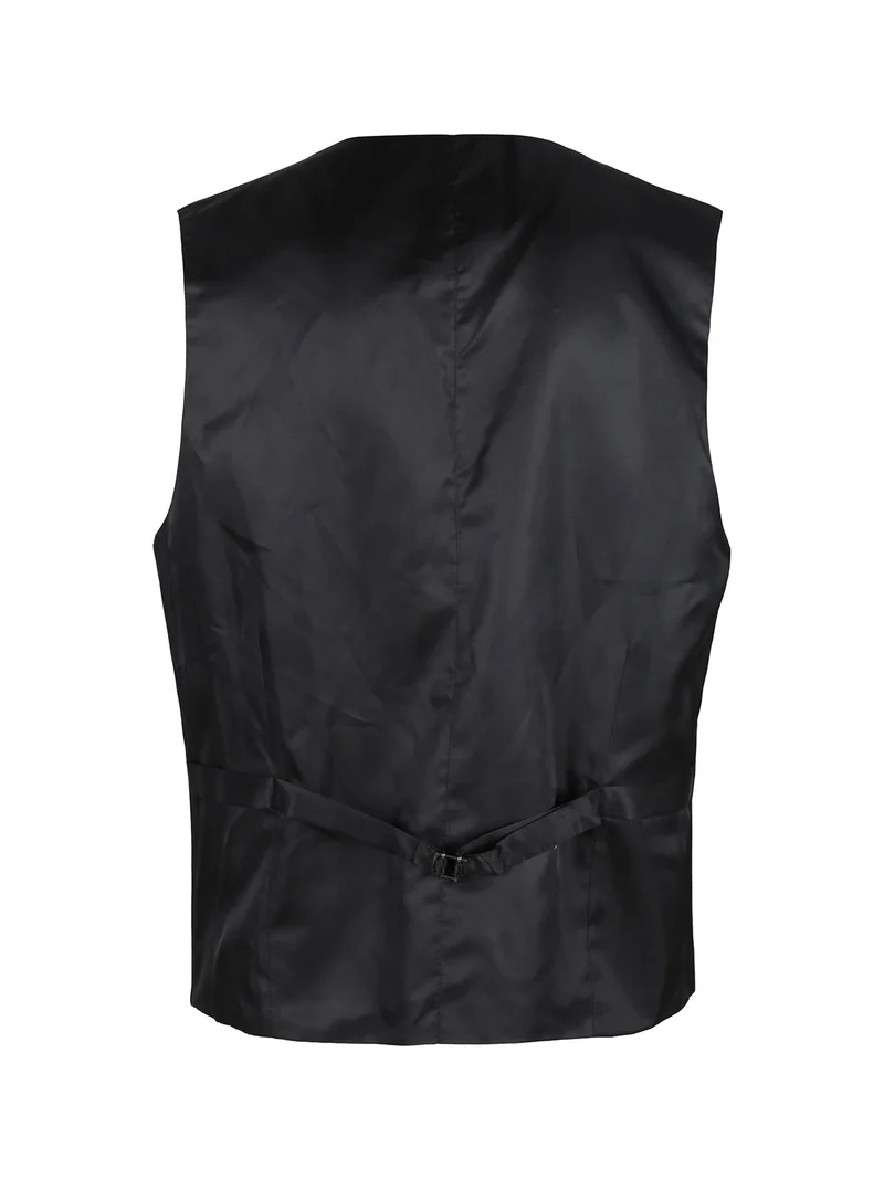 Gilet elegante da uomo con bottoni a doppiopetto - nero