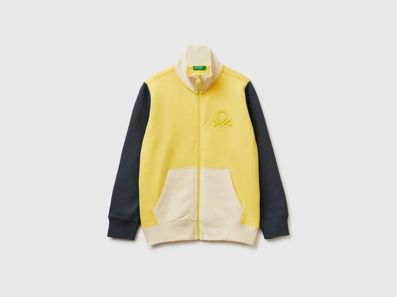 Sweatshirt aus reiner Baumwolle mit Reißverschluss