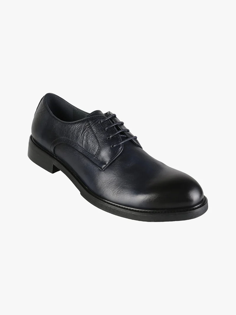 Scarpe classiche in pelle da uomo stringate - blu scuro