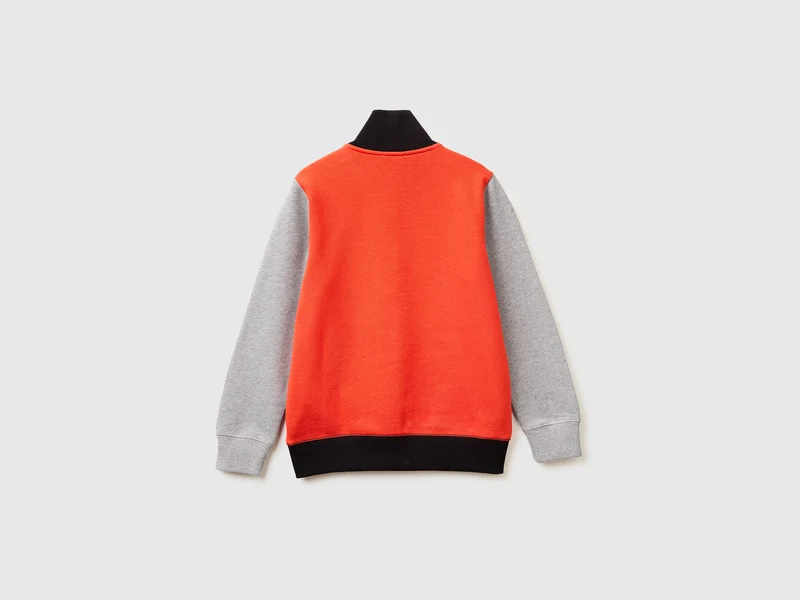 Sweatshirt aus reiner Baumwolle mit Reißverschluss