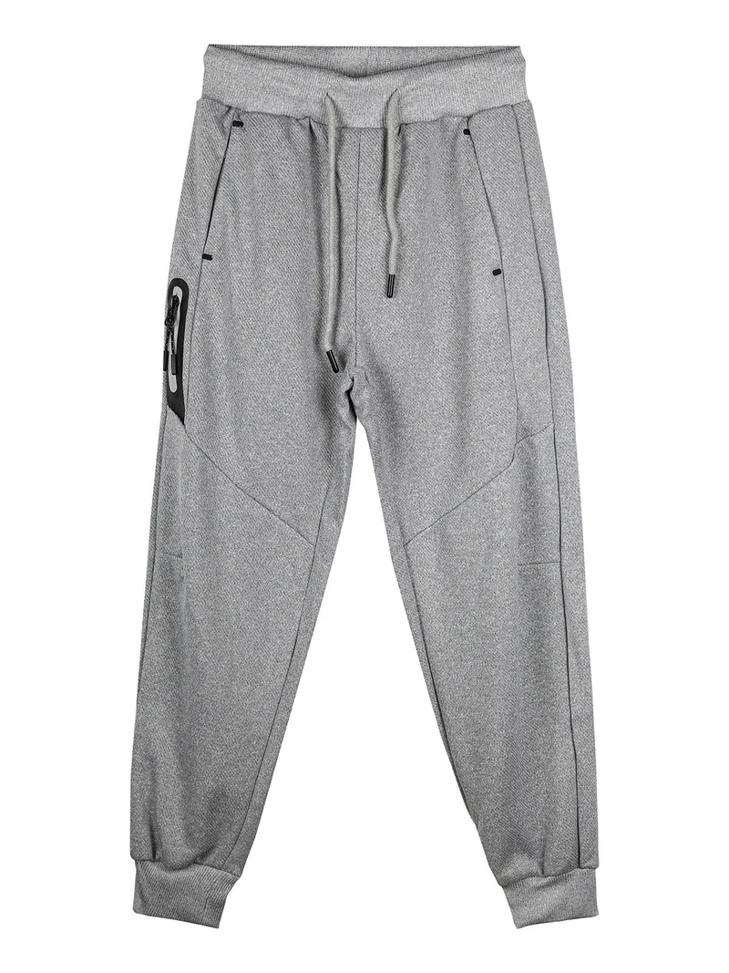 Pantaloni da ragazzo con coulisse e polsini - grigio