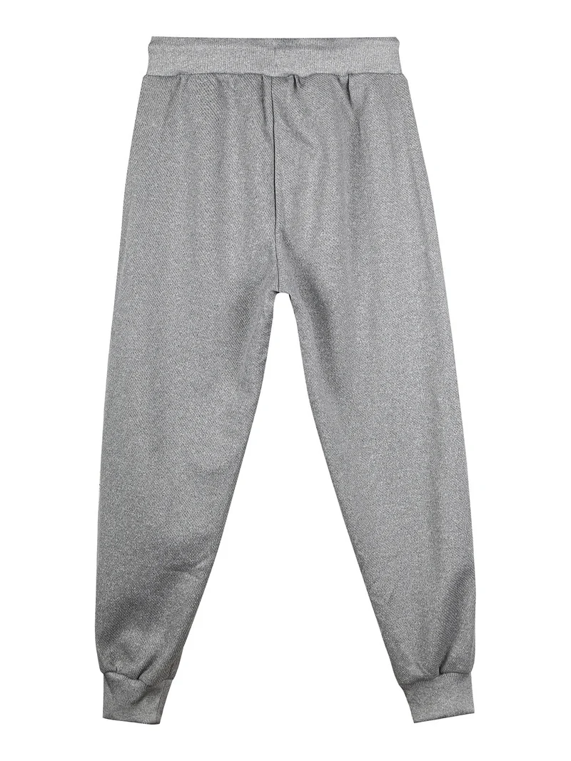 Pantaloni da ragazzo con coulisse e polsini - grigio