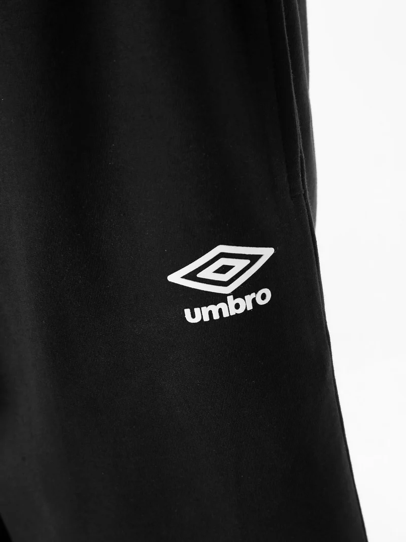 Bermuda sportivi da uomo in felpa di cotone con coulisse e logo - nero