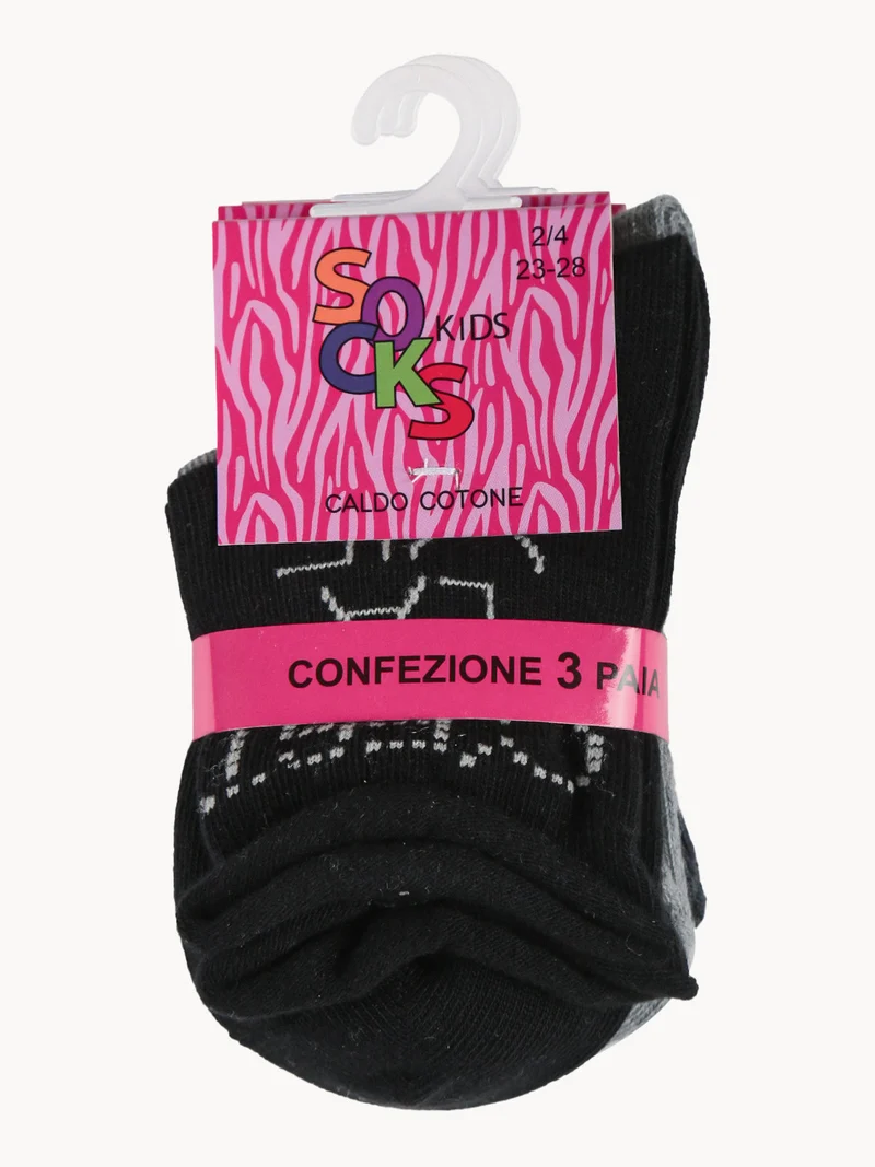 Calze corte da bambina confezione da 3 paia - grigio
