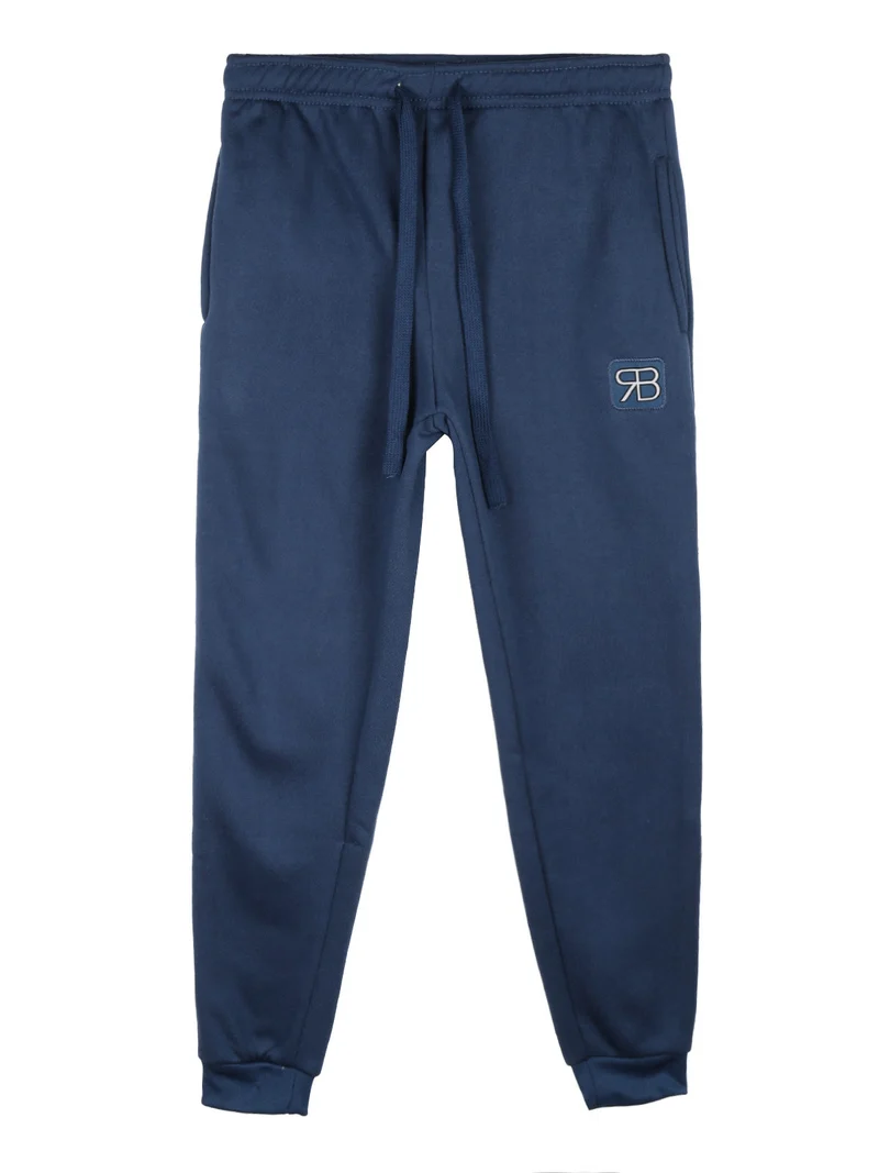 Pantaloni tuta felpati da bambina - blu scuro