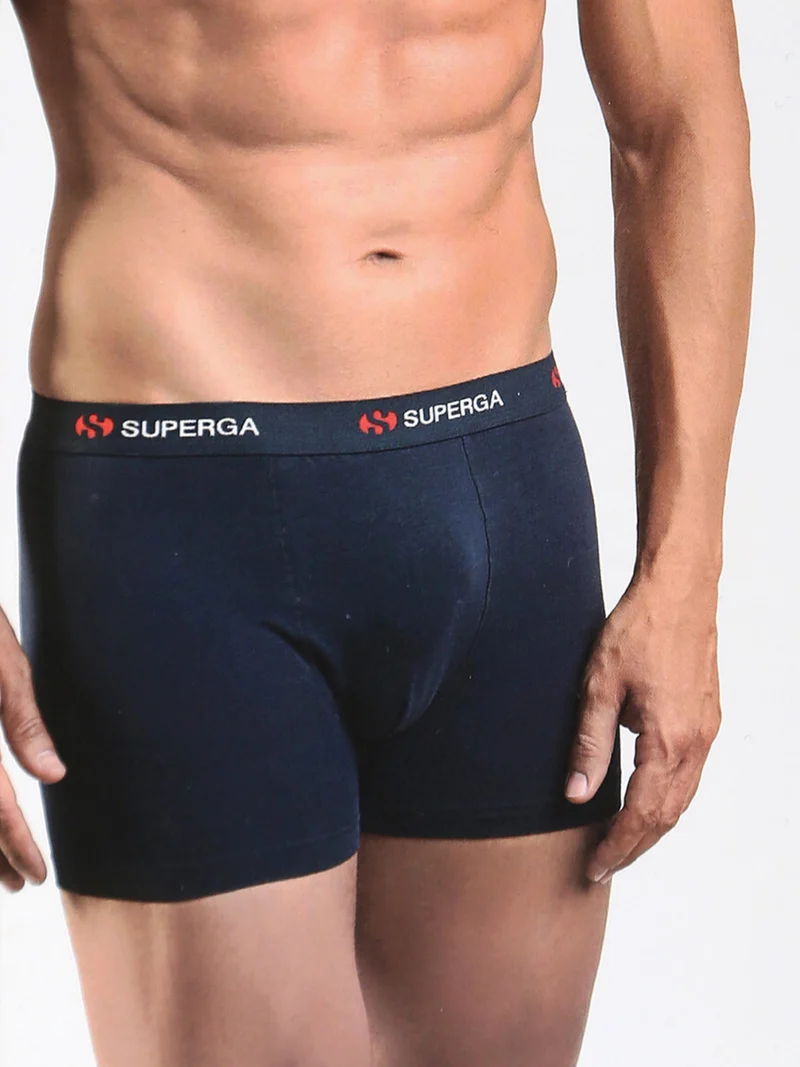 Boxer da uomo in cotone - blu scuro