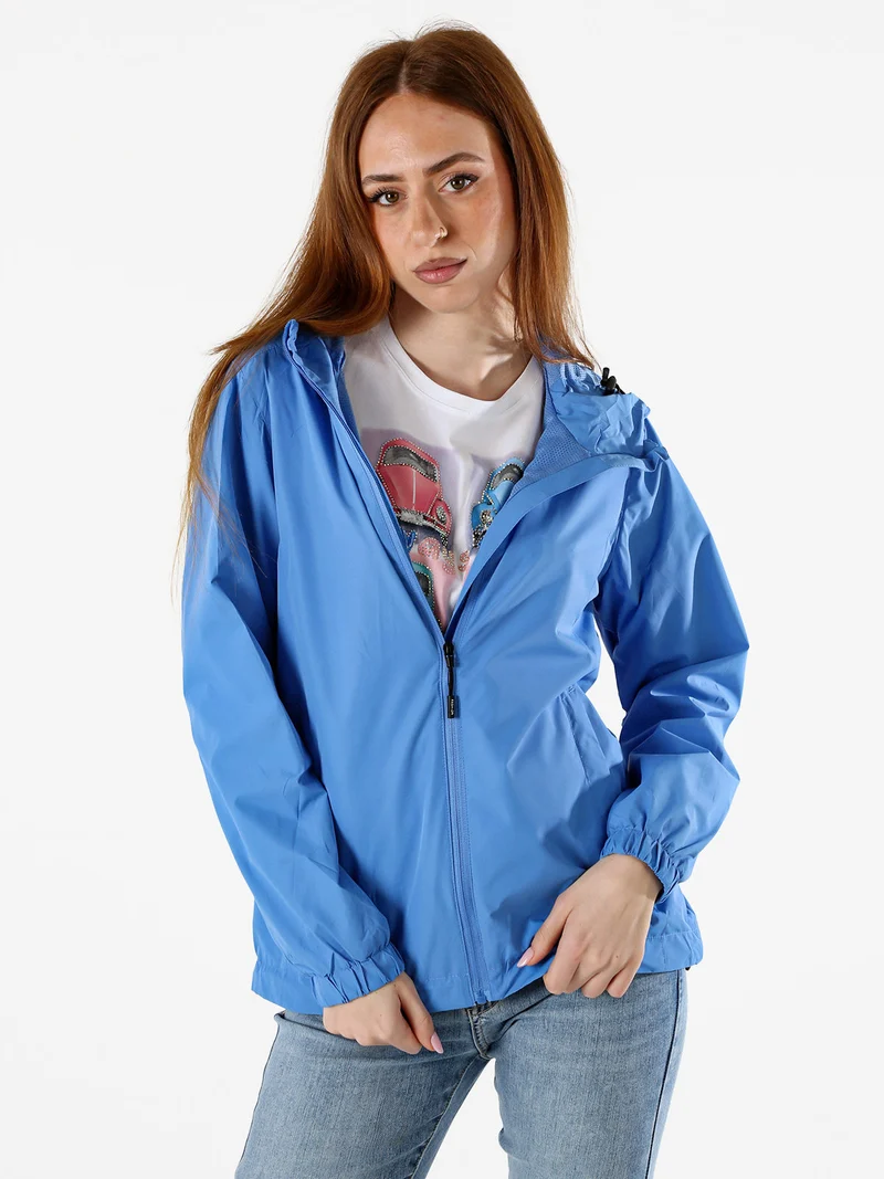 Giacca a vento da donna con cappuccio - blu