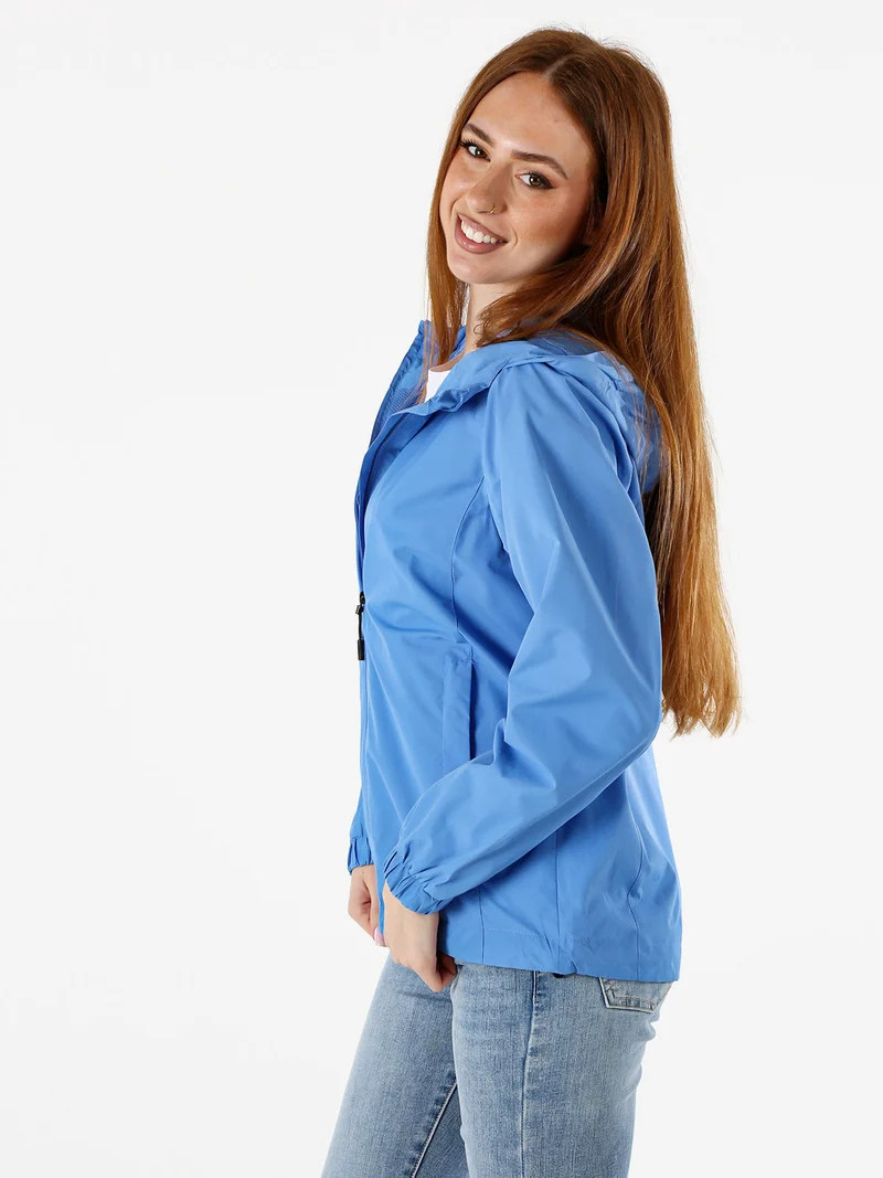 Giacca a vento da donna con cappuccio - blu