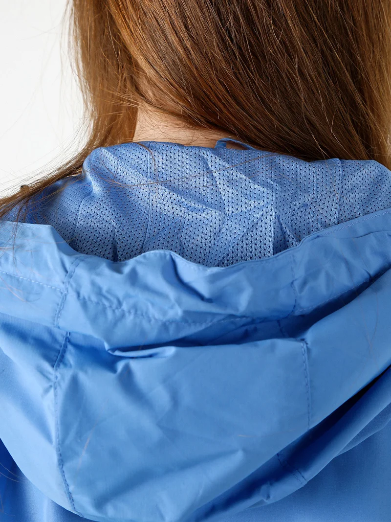 Giacca a vento da donna con cappuccio - blu