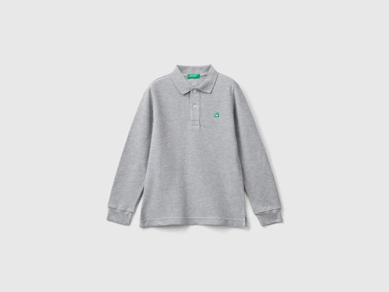 Langärmliges Poloshirt aus Baumwolle