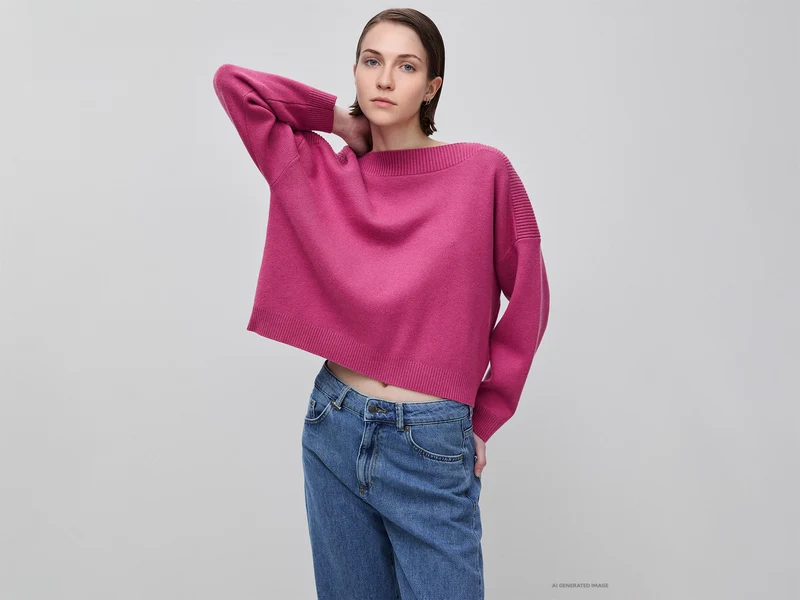 Kastenförmiger Jacquard-Pullover