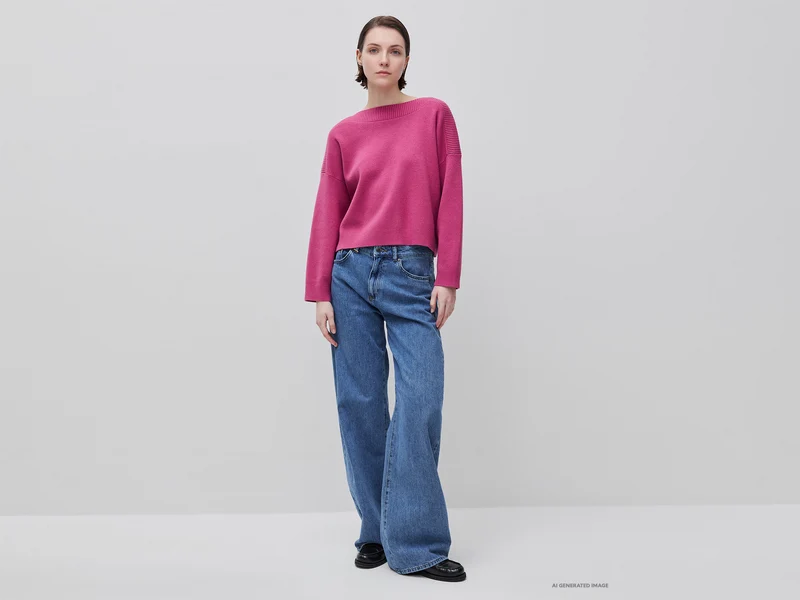 Kastenförmiger Jacquard-Pullover