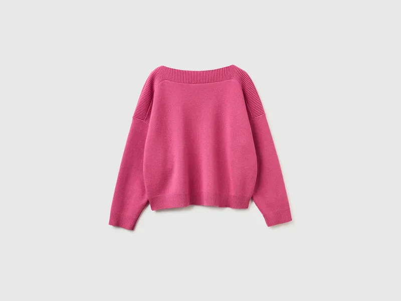Kastenförmiger Jacquard-Pullover