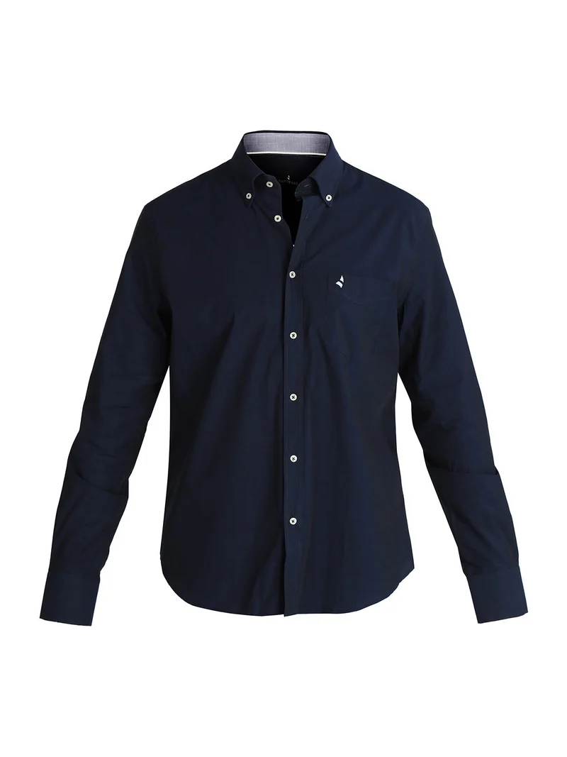 Camicia uomo in cotone - blu scuro