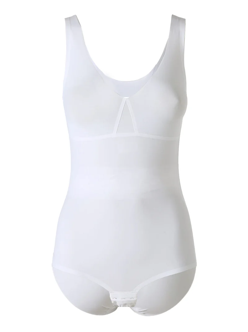 AD691 Body donna invisibile in microfibra taglio laser - bianco