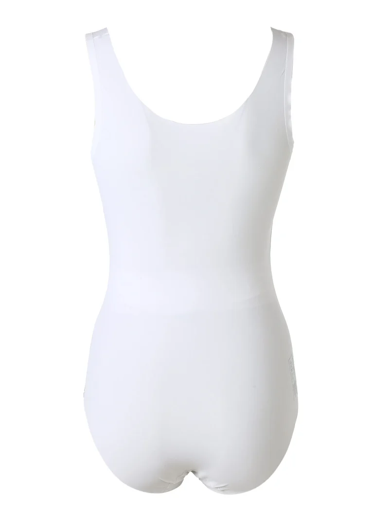 AD691 Body donna invisibile in microfibra taglio laser - bianco