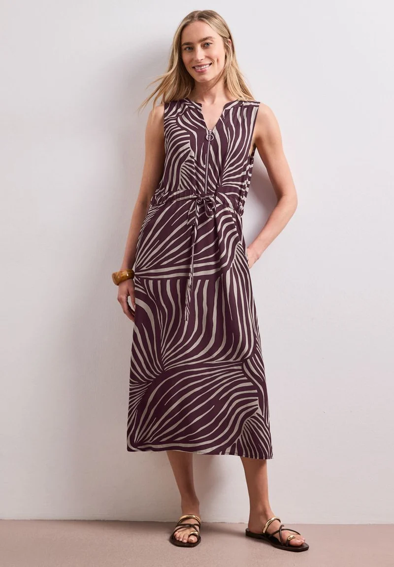 Midi-Kleid mit Split Neck und Zipper