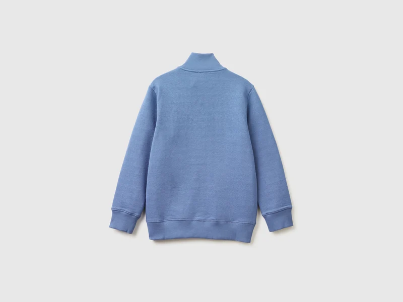 Sweatshirt aus reiner Baumwolle mit Reißverschluss