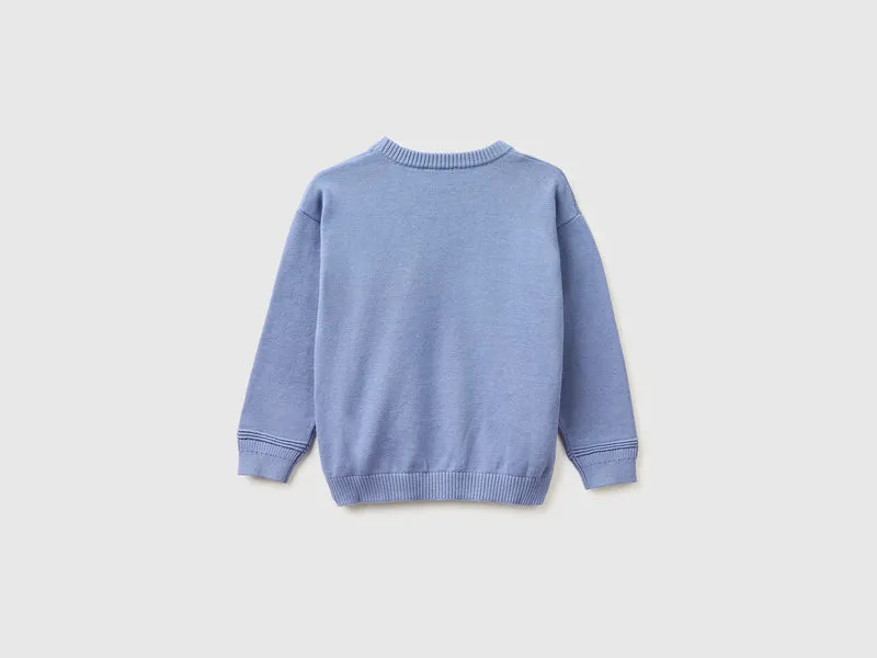 Pullover aus Bio-Baumwolle mit Rundhalsausschnitt