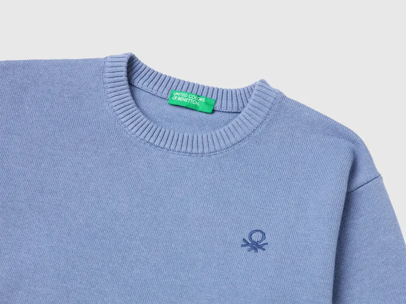 Pullover aus Bio-Baumwolle mit Rundhalsausschnitt