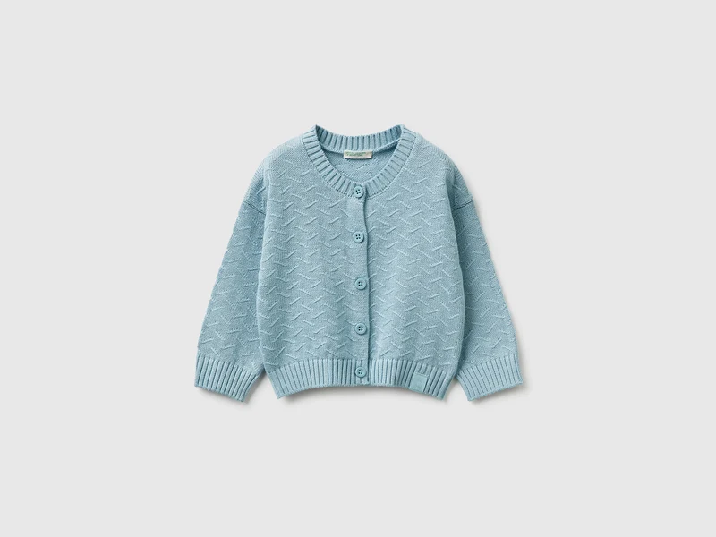 Strickjacke aus Bio-Baumwolle mit Rundhalsausschnitt