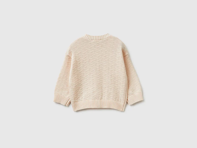 Strickjacke aus Bio-Baumwolle mit Rundhalsausschnitt