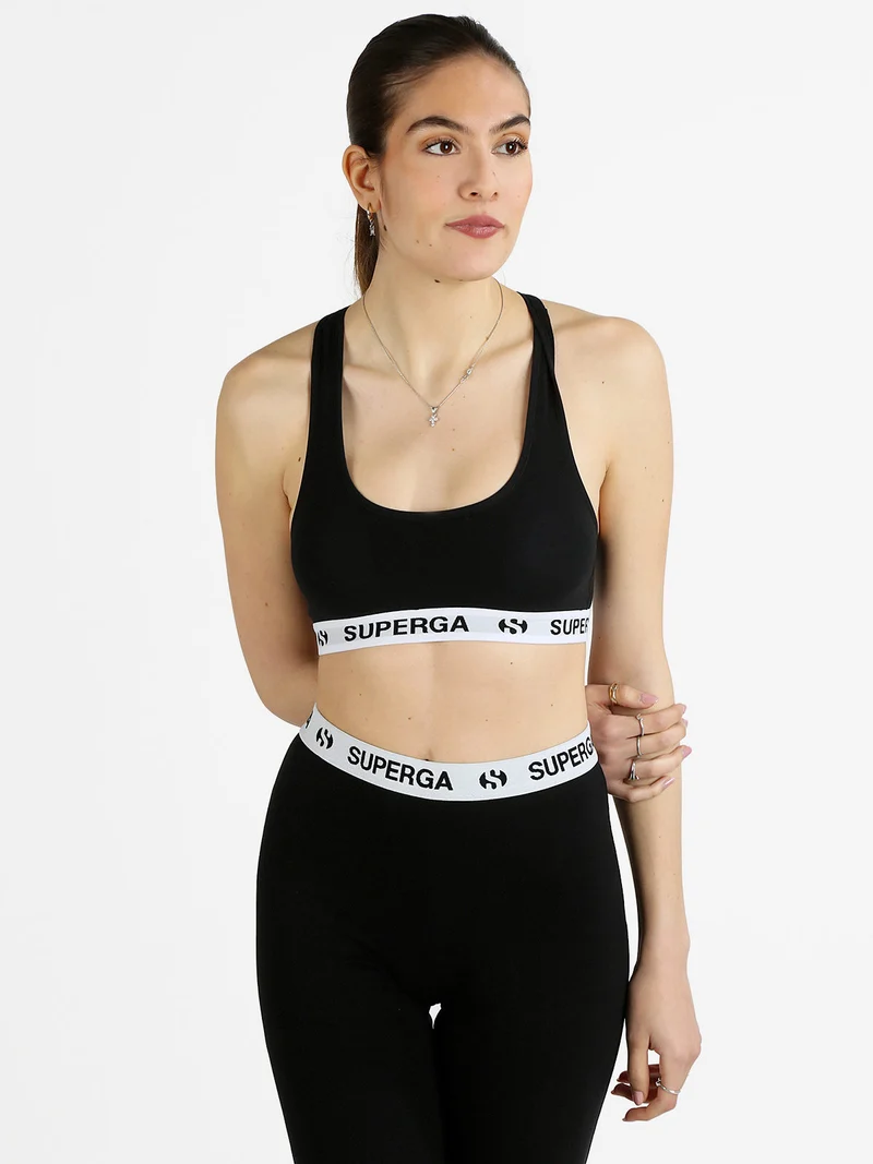 Top sportivo con coppe imbottite - nero