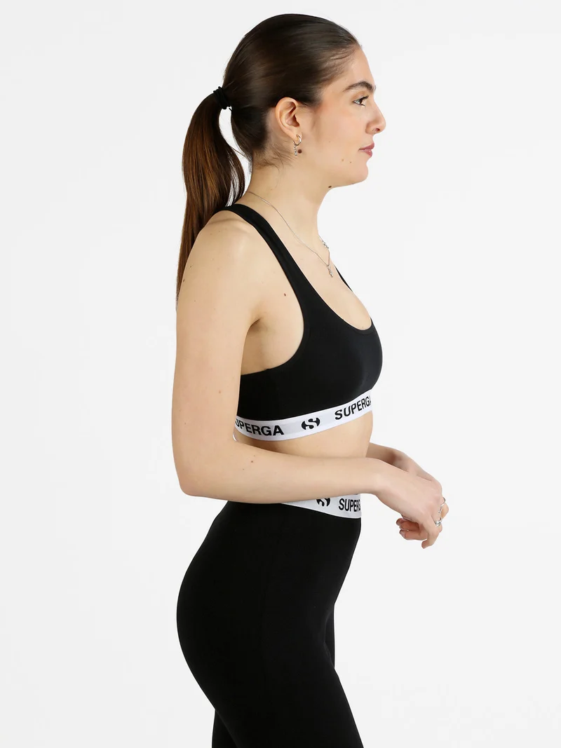Top sportivo con coppe imbottite - nero