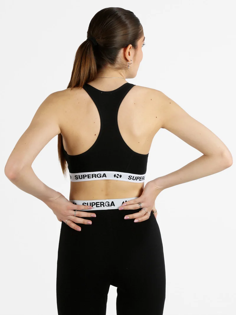 Top sportivo con coppe imbottite - nero