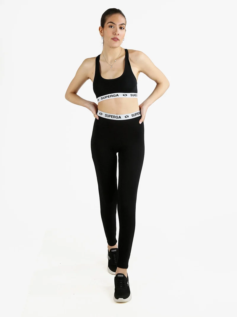 Top sportivo con coppe imbottite - nero