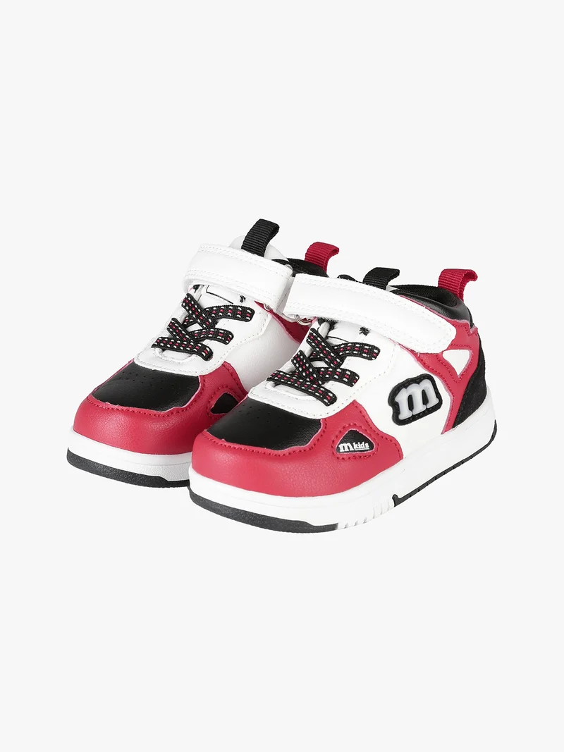 Sneakers alte da bambino con cinturino a strappo - rosso