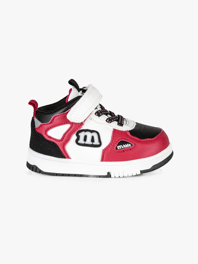Sneakers alte da bambino con cinturino a strappo - rosso