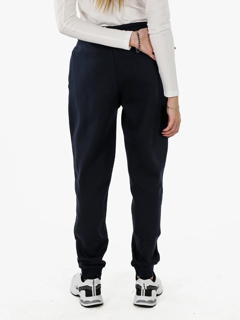 Pantaloni sportivi da donna felpati con coulisse - blu scuro