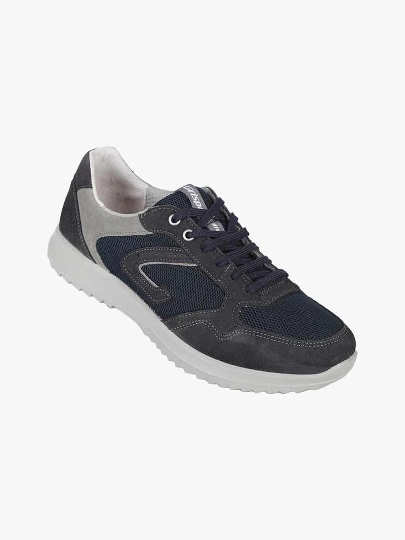 DEEP VESUVIO Sneakers uomo in pelle e tessuto - blu scuro