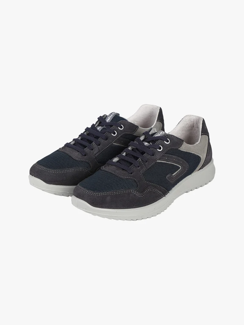 DEEP VESUVIO Sneakers uomo in pelle e tessuto - blu scuro