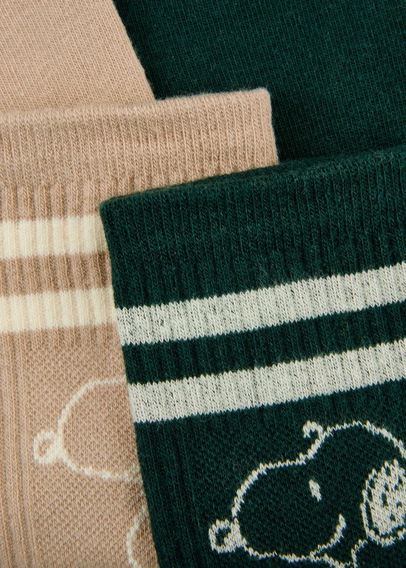 2 Paar Jacquard Socken (3er-Pack) aus Baumwollmischung mit Snoopy-Motiv