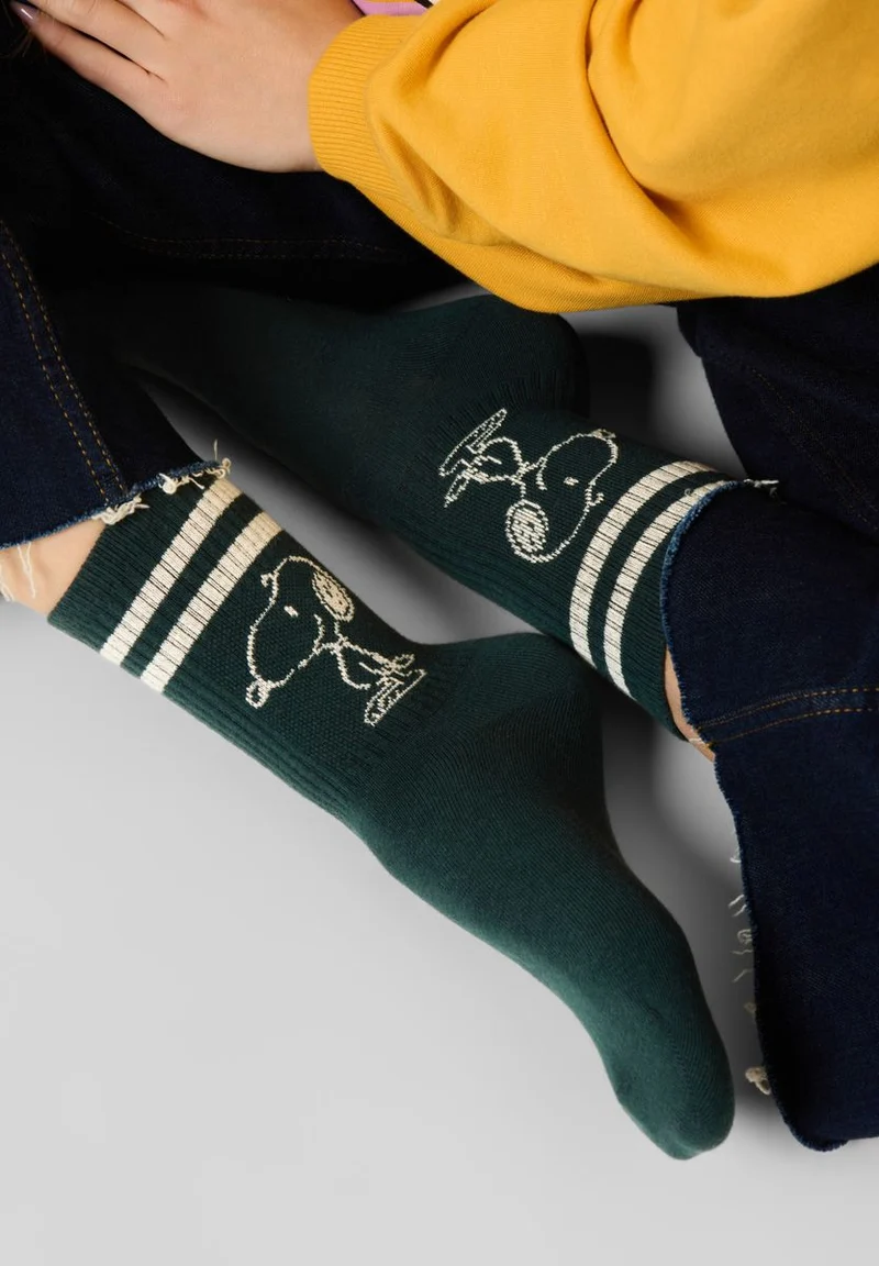 2 Paar Jacquard Socken (3er-Pack) aus Baumwollmischung mit Snoopy-Motiv