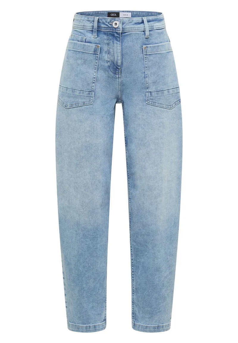Barrel Leg Jeans mit aufgesetzten Taschen