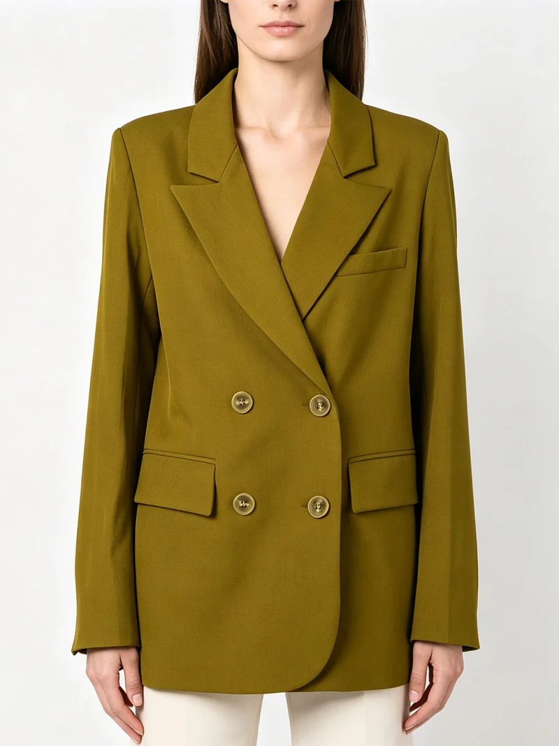 Blazer elegante da donna con bottoni a doppiopetto - oliva