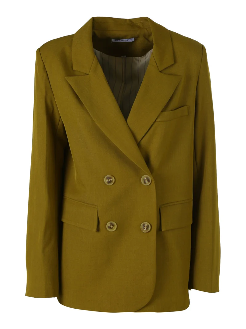 Blazer elegante da donna con bottoni a doppiopetto - oliva