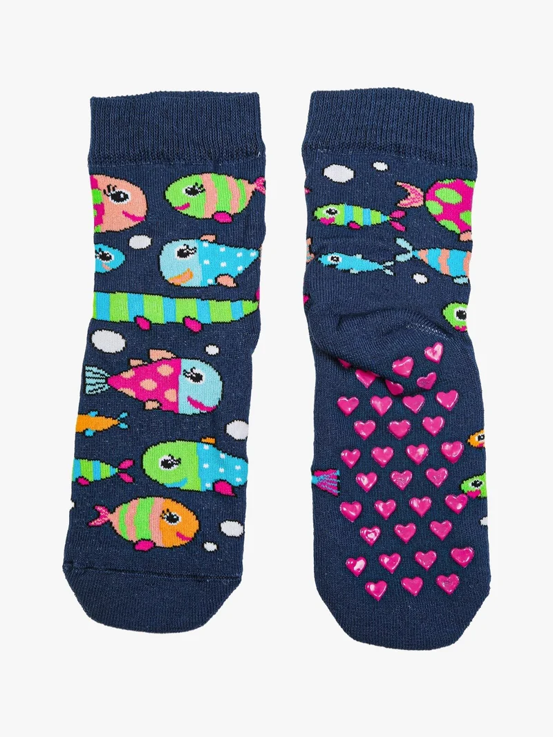 Confezione da 2 paia di calze antiscivolo da bambina - rosa