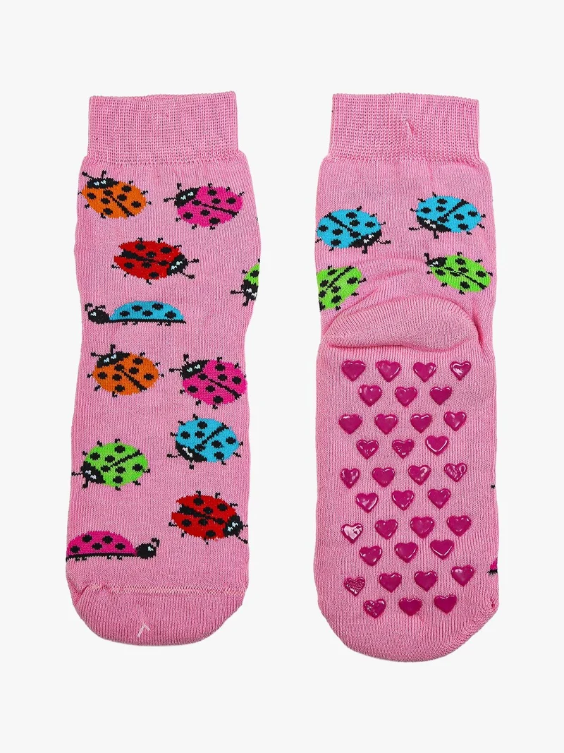 Confezione da 2 paia di calze antiscivolo da bambina - rosa
