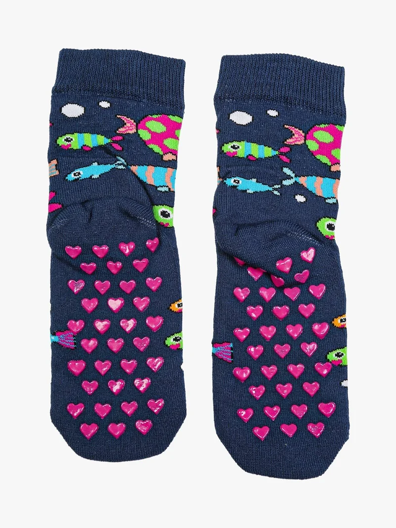 Confezione da 2 paia di calze antiscivolo da bambina - rosa