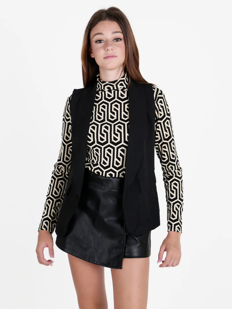 Gilet donna aperto - nero