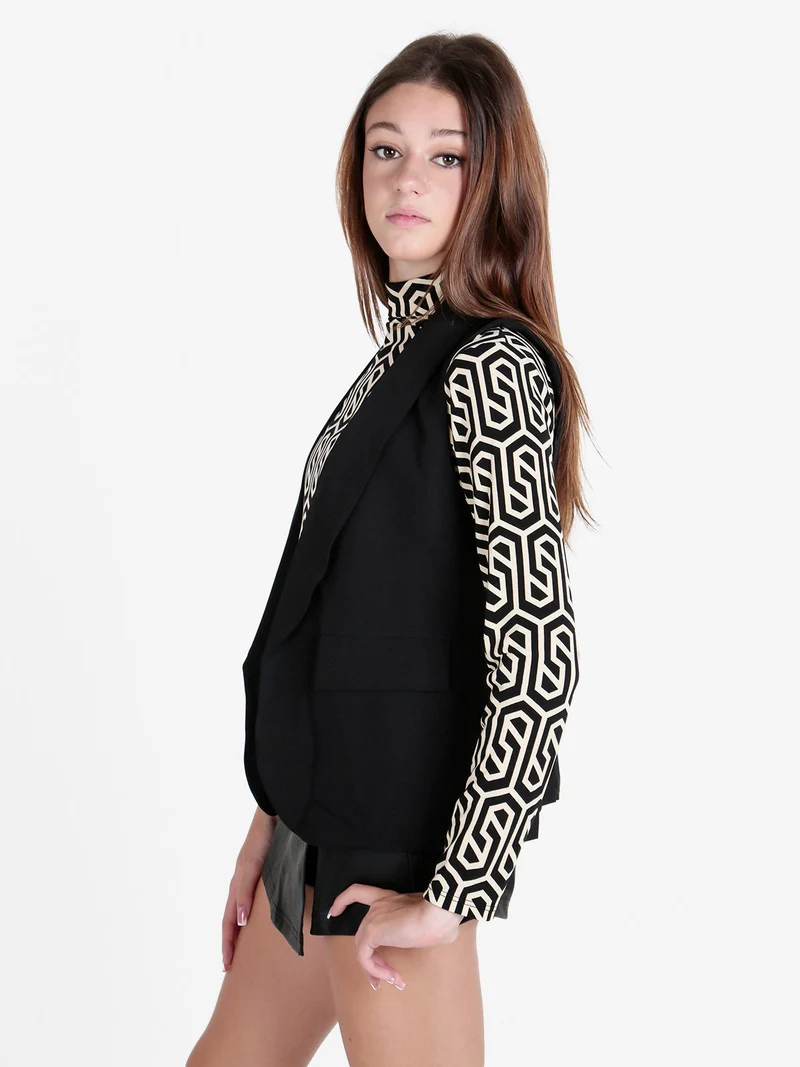 Gilet donna aperto - nero