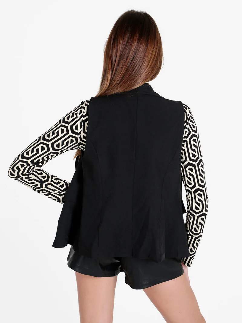 Gilet donna aperto - nero