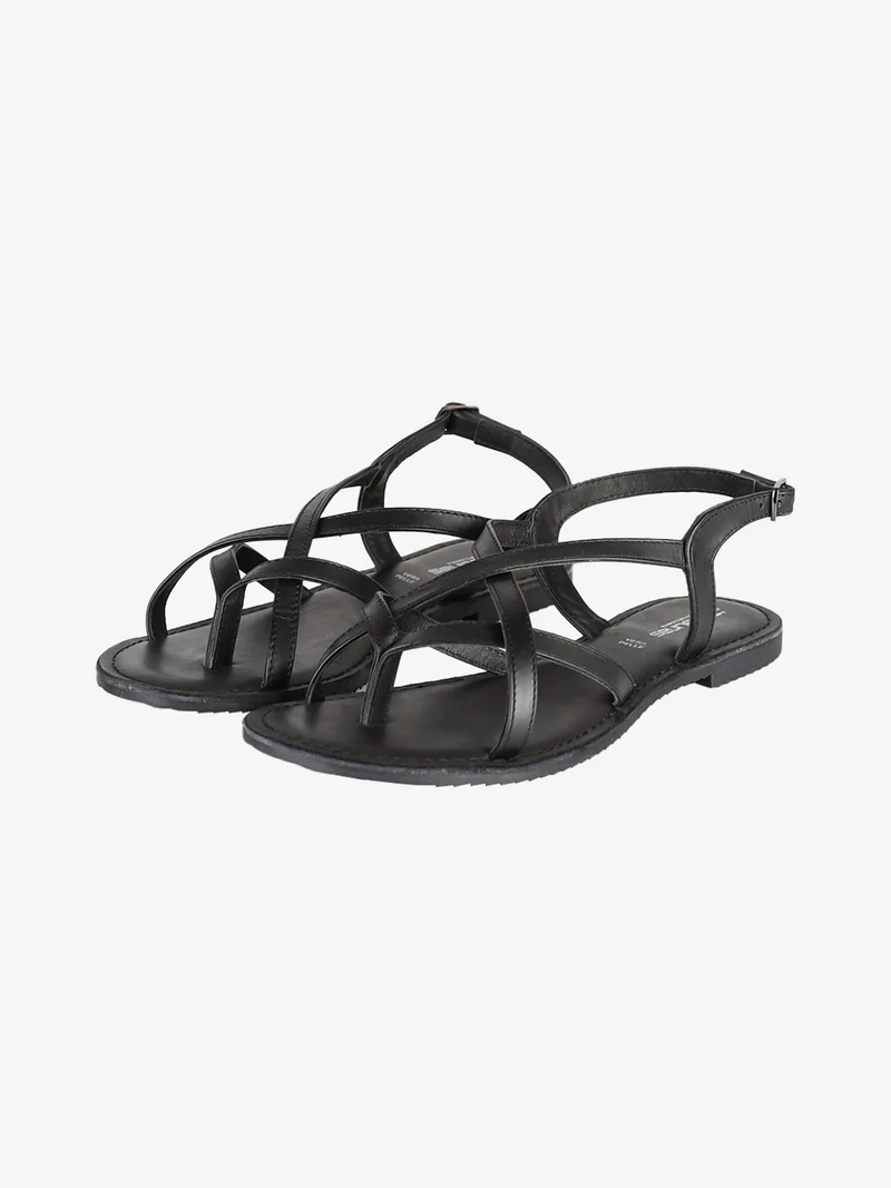 Sandali infradito da donna in pelle - nero