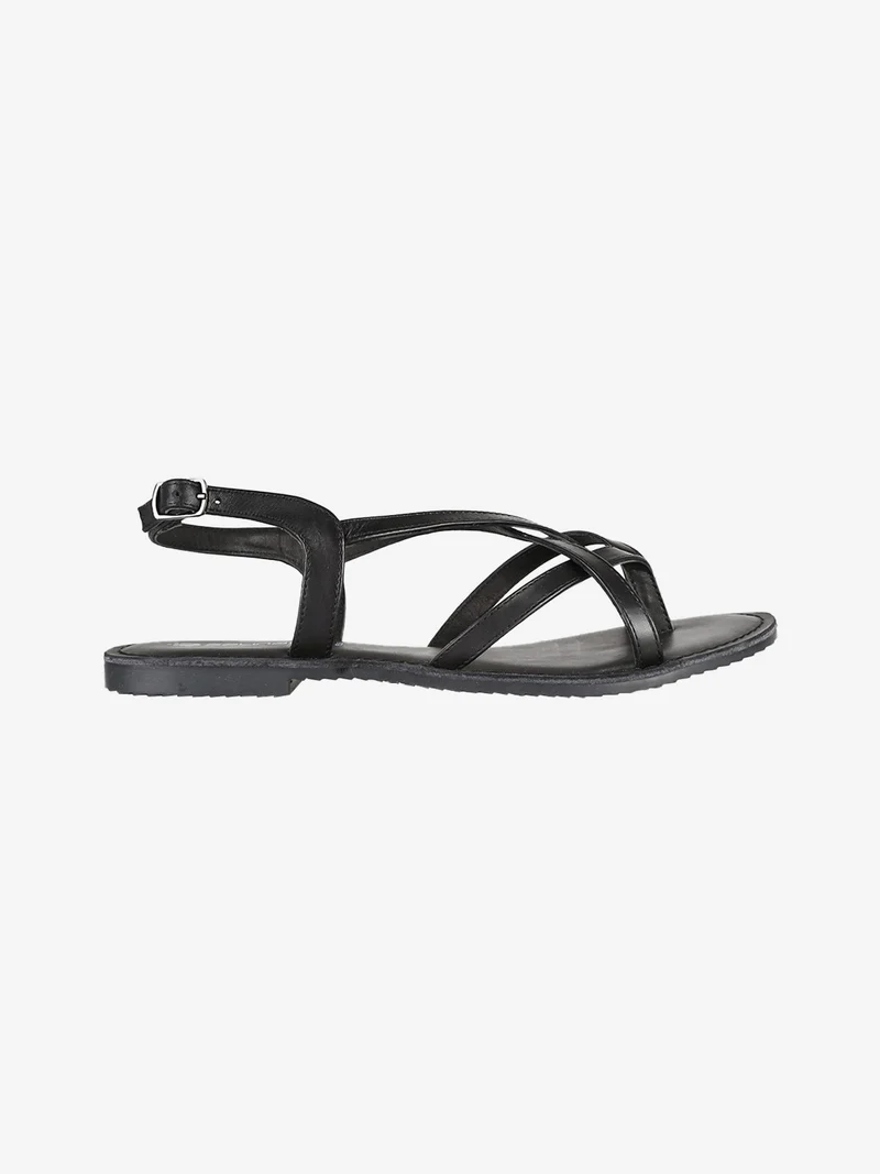 Sandali infradito da donna in pelle - nero