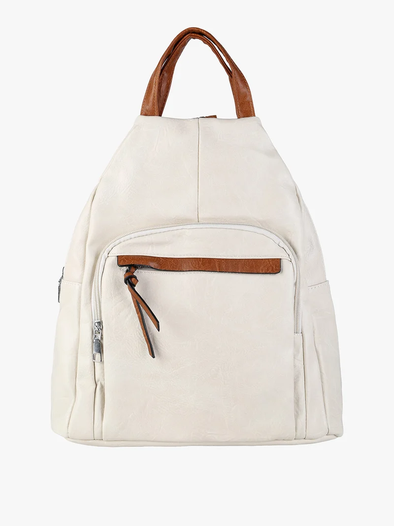 Zaino in ecopelle da donna - beige