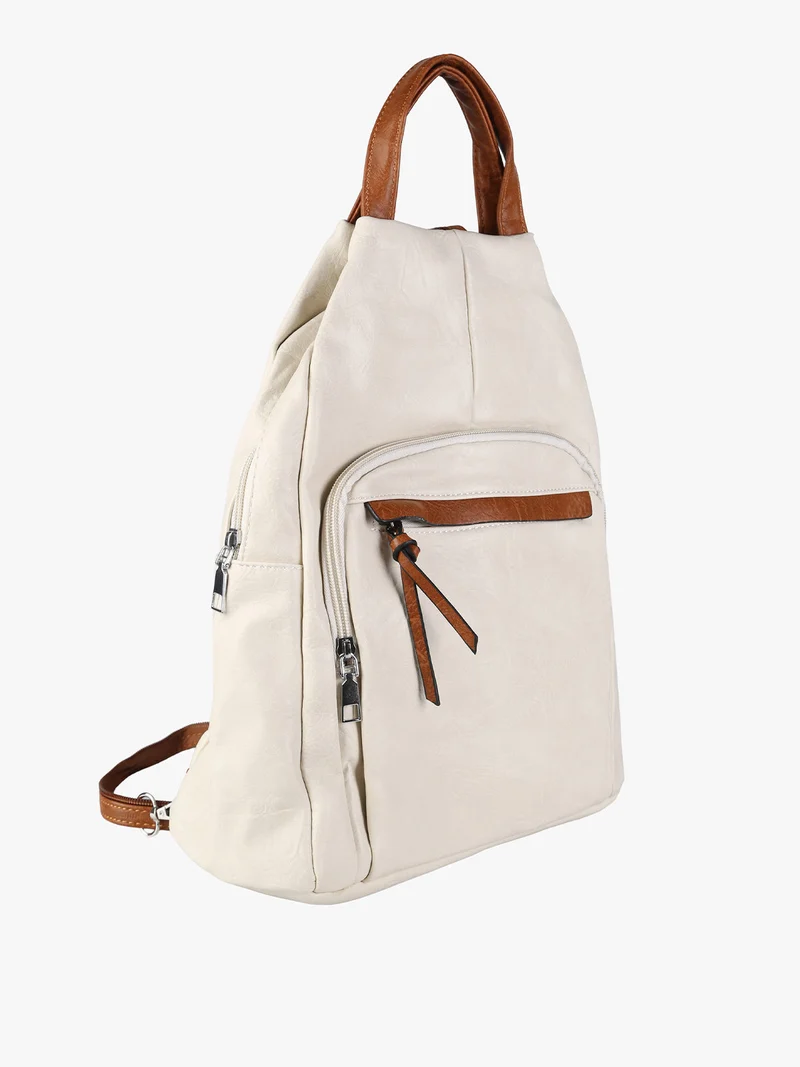 Zaino in ecopelle da donna - beige